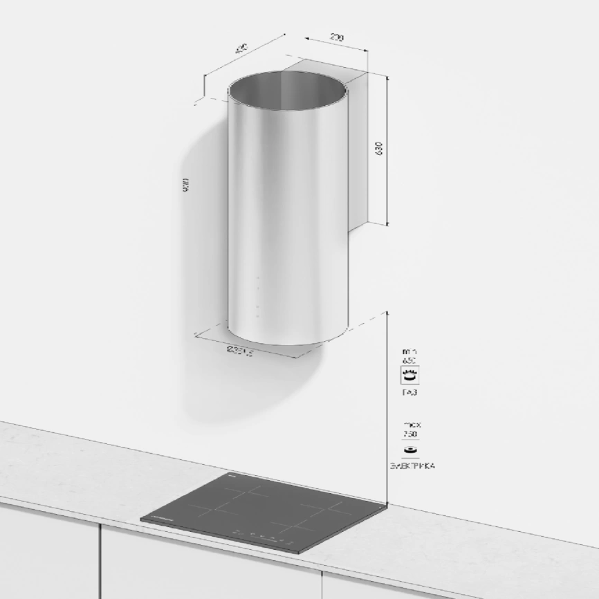 Островная вытяжка Kuppersberg WL-MOTUBA 35 B Black фото 7