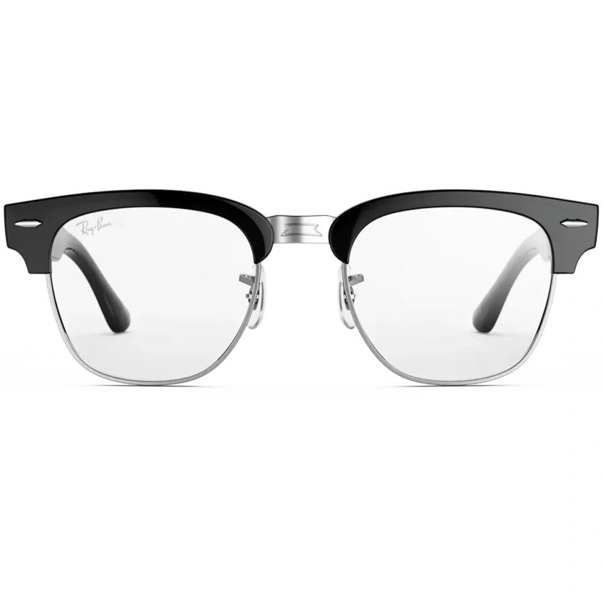 Умные очки Ray-Ban Clubmaster (audio) Shiny Black Standard Clear фото 4
