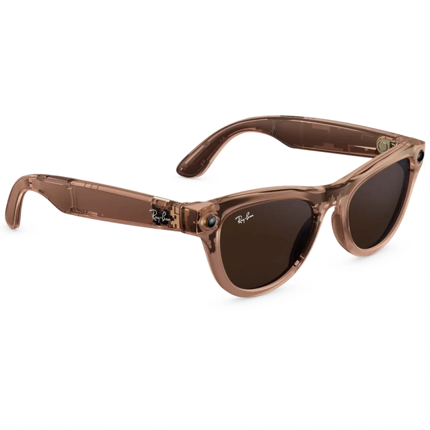 Умные очки Ray-Ban Skyler (Gen 2) Shiny Transparent Peach Standard Clear Brown Transitions фото 4