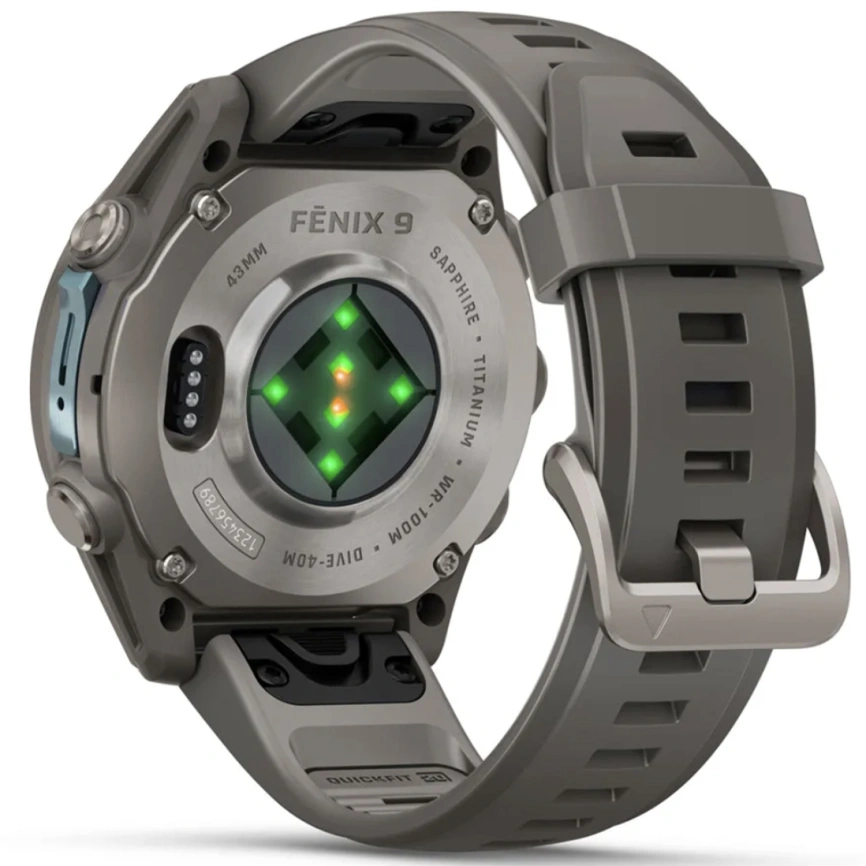 Смарт-часы Garmin Fenix 9 43mm Amoled (010-04761-11) Titanium with Pebble Gray Silicone Band фото 2