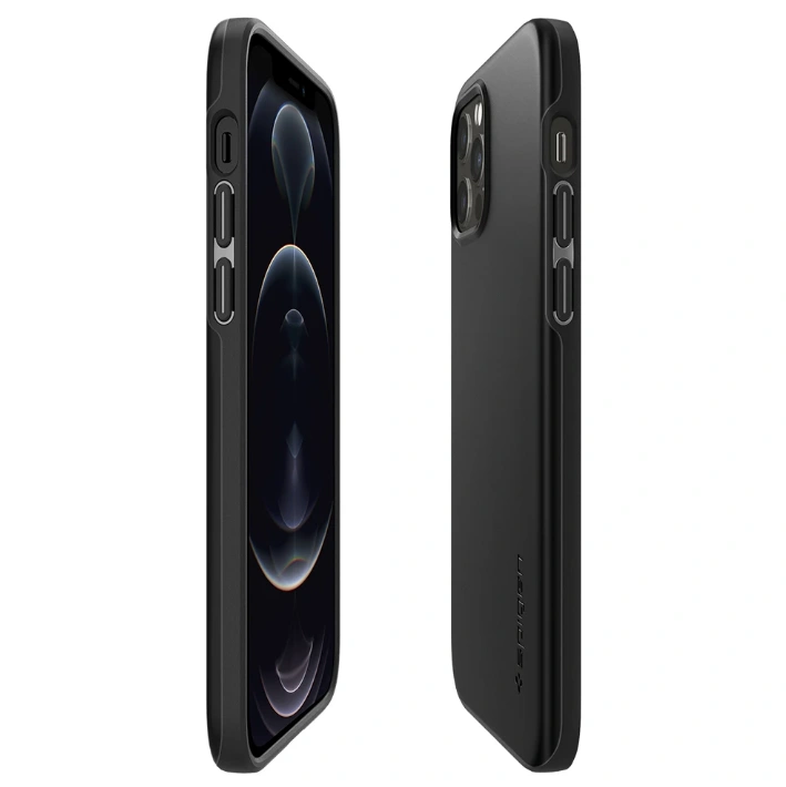 Чехол Spigen Thin Fit для iPhone 12/12 Pro (ACS01696) Black фото 3