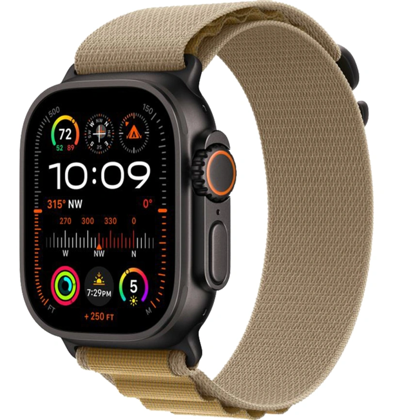 Смарт-часы Apple Watch Ultra 2 49mm Black Titanium Case with Tan Alpine Loop L фото 1