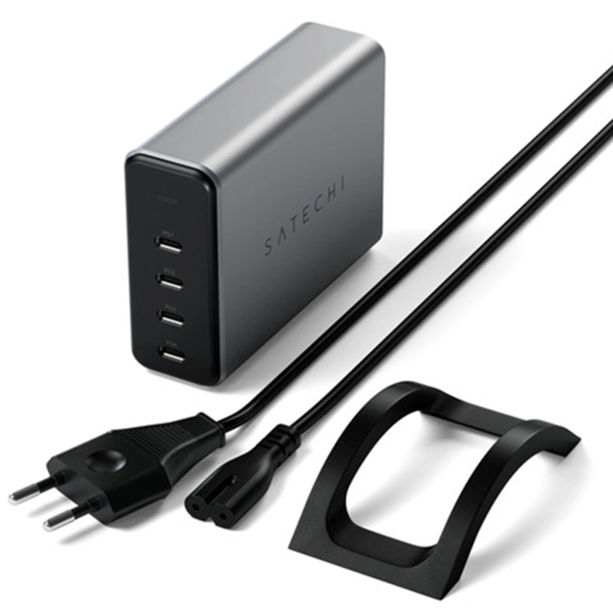 Сетевое зарядное устройство Satechi 165W USB-C 4-Port PD GaN Charger Space Gray фото 4