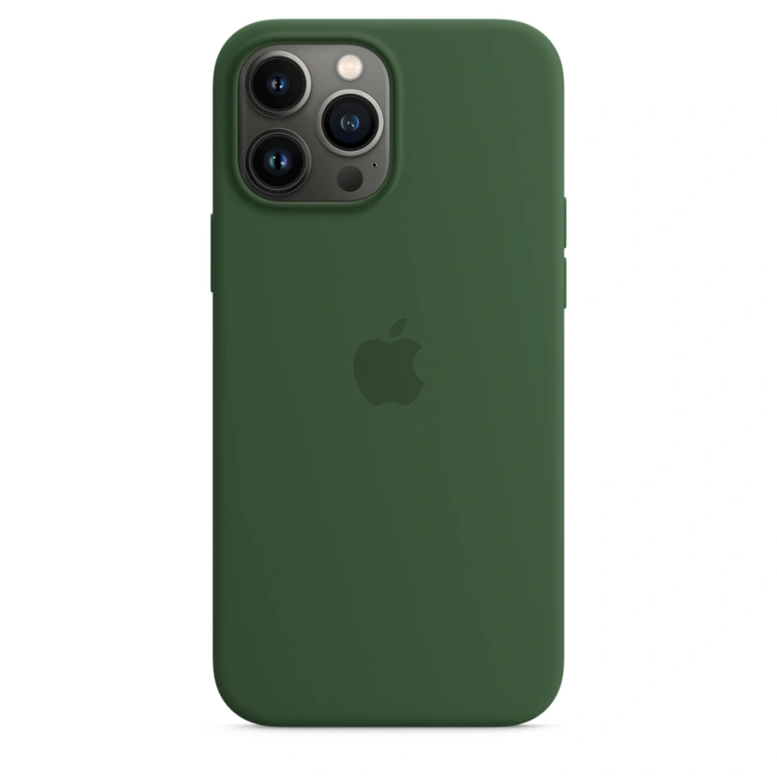 Силиконовый чехол Apple MagSafe для iPhone 13 Pro Max Зелёный клевер фото 4
