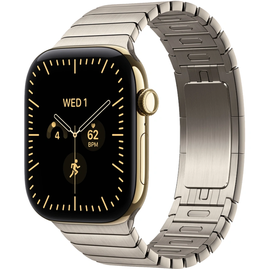 Смарт-часы Apple Watch Series 12 46mm Radiant Gold Titanium Case with Natural Link Bracelet фото 1