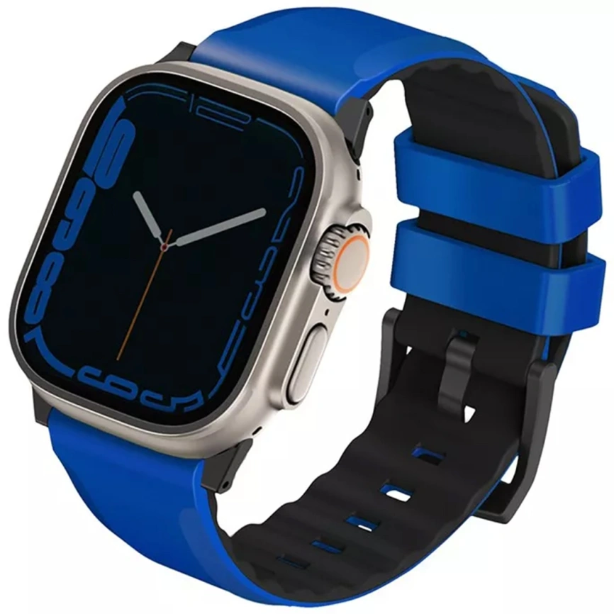 Ремешок Uniq Linus Airsoft Silicone 49mm Apple Watch Rasing Blue (49MM-LINUSRBLU) фото 1