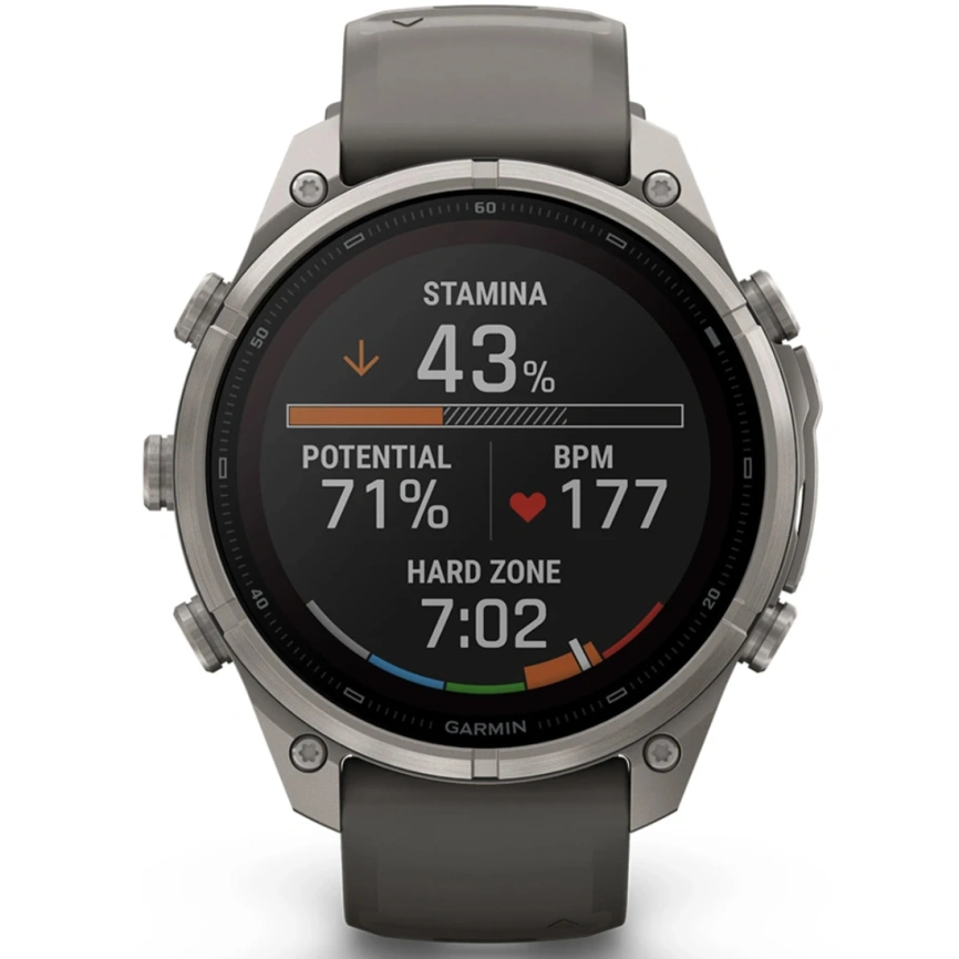 Смарт-часы Garmin Fenix 9 Pro 47mm Solar (010-04338-01) Titanium with Pebble Gray/Silver Gray Silicone Band (inReach) фото 8