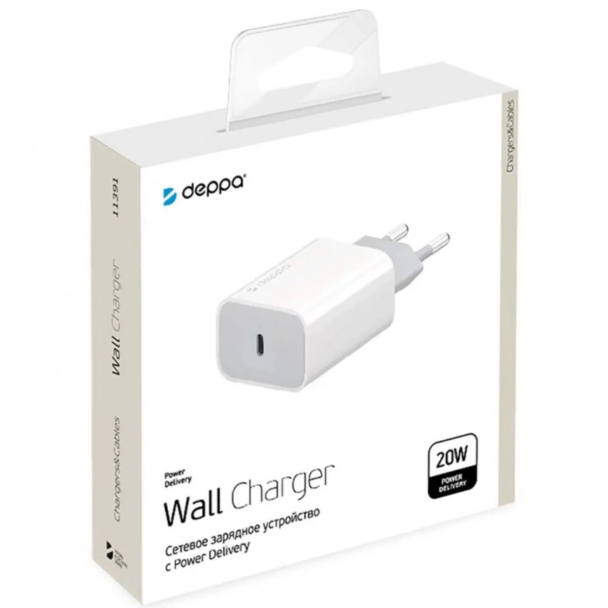 Сетевое зарядное устройство Deppa 20W USB-C 11391 White фото 2