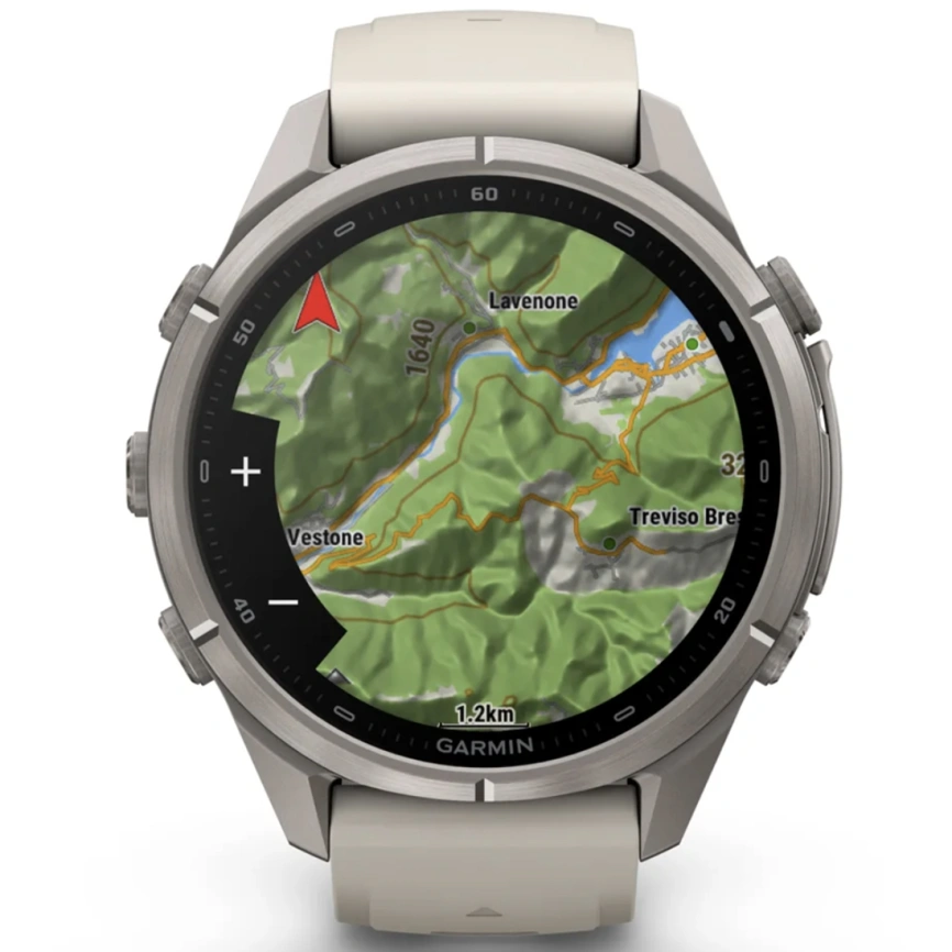 Смарт-часы Garmin Fenix 9 Pro 43mm Amoled (010-04335-81) Titanium with Fog Gray/Dark Sandstone Silicone Band (inReach) фото 7