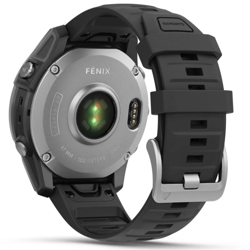 Смарт-часы Garmin Fenix E 47mm Amoled Stainless Steel With Black Silicone Band (010-03025-00) фото 3