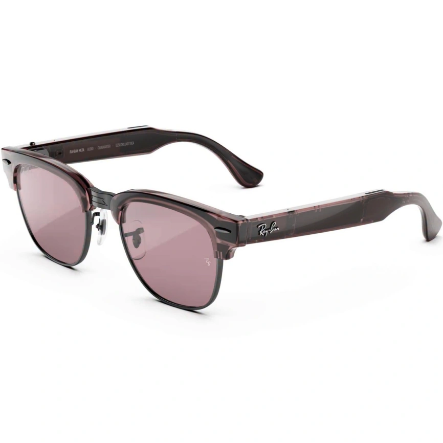 Умные очки Ray-Ban Clubmaster (audio) Transparent Orchid Standard Transitions Ruby фото 2