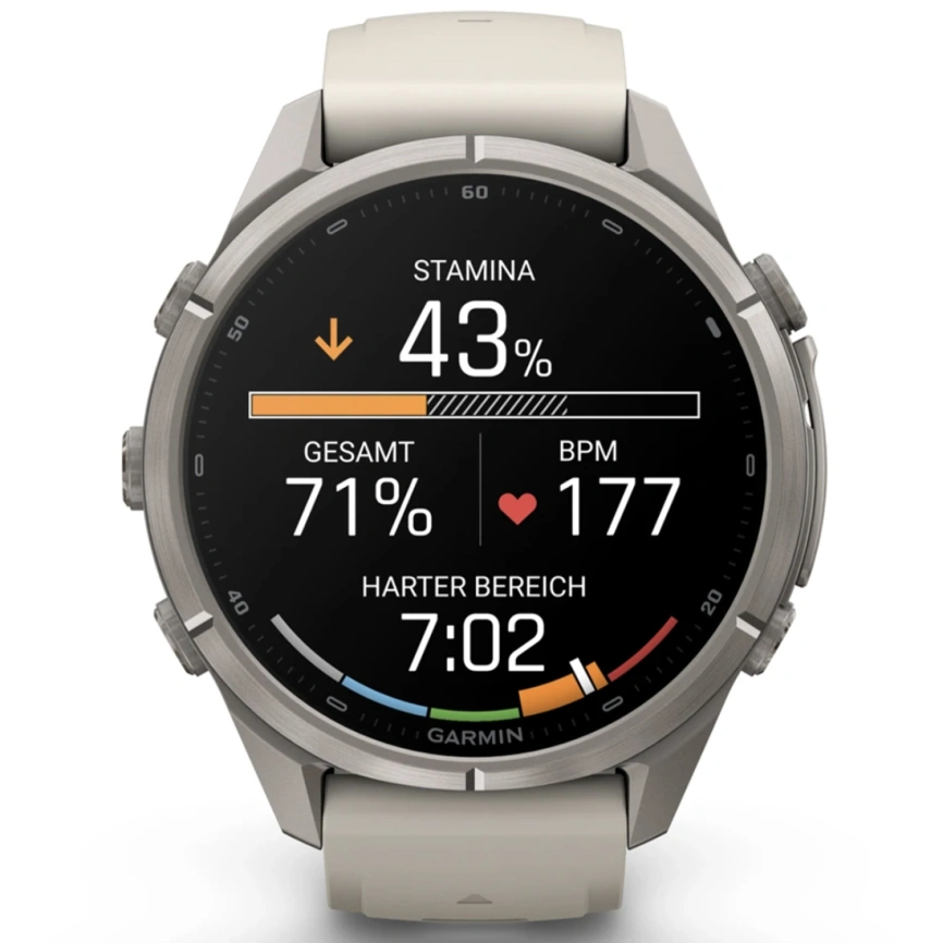 Смарт-часы Garmin Fenix 9 Pro 43mm Amoled (010-04335-81) Titanium with Fog Gray/Dark Sandstone Silicone Band (inReach) фото 4