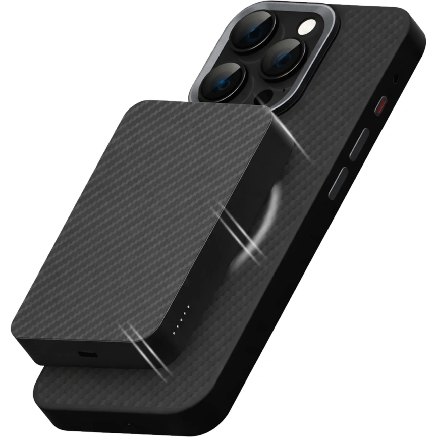 Внешний аккумулятор Gurdini Kevlar Power 20W with MagSafe 10000 mAh Black фото 4