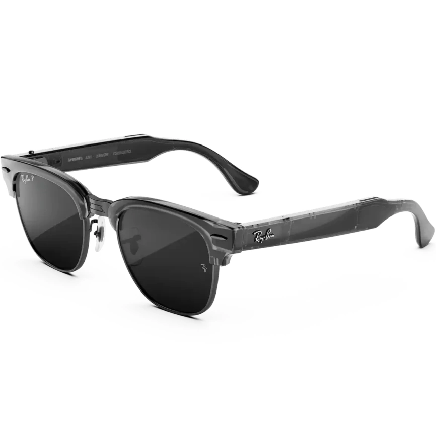 Умные очки Ray-Ban Clubmaster (audio) Transparent Iron Grey Standard Grey фото 1