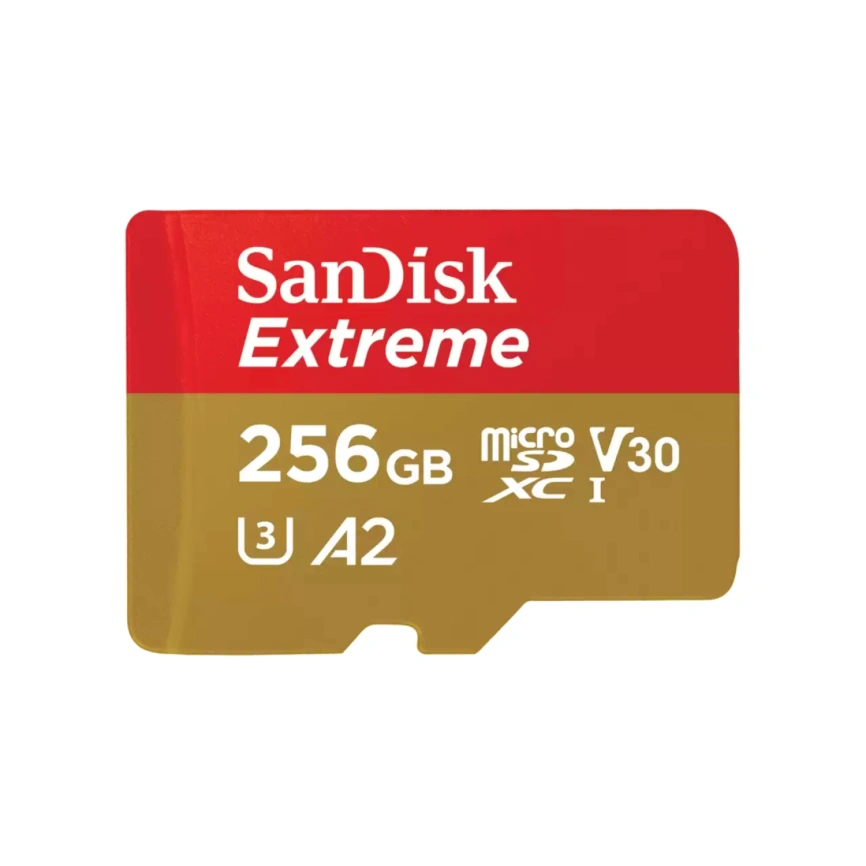 Карта памяти Sandisk Extreme 256GB MicroSDHC Class 10/UHS-1/U3/V30 SDSQXAV-256G-GN6MN фото 1