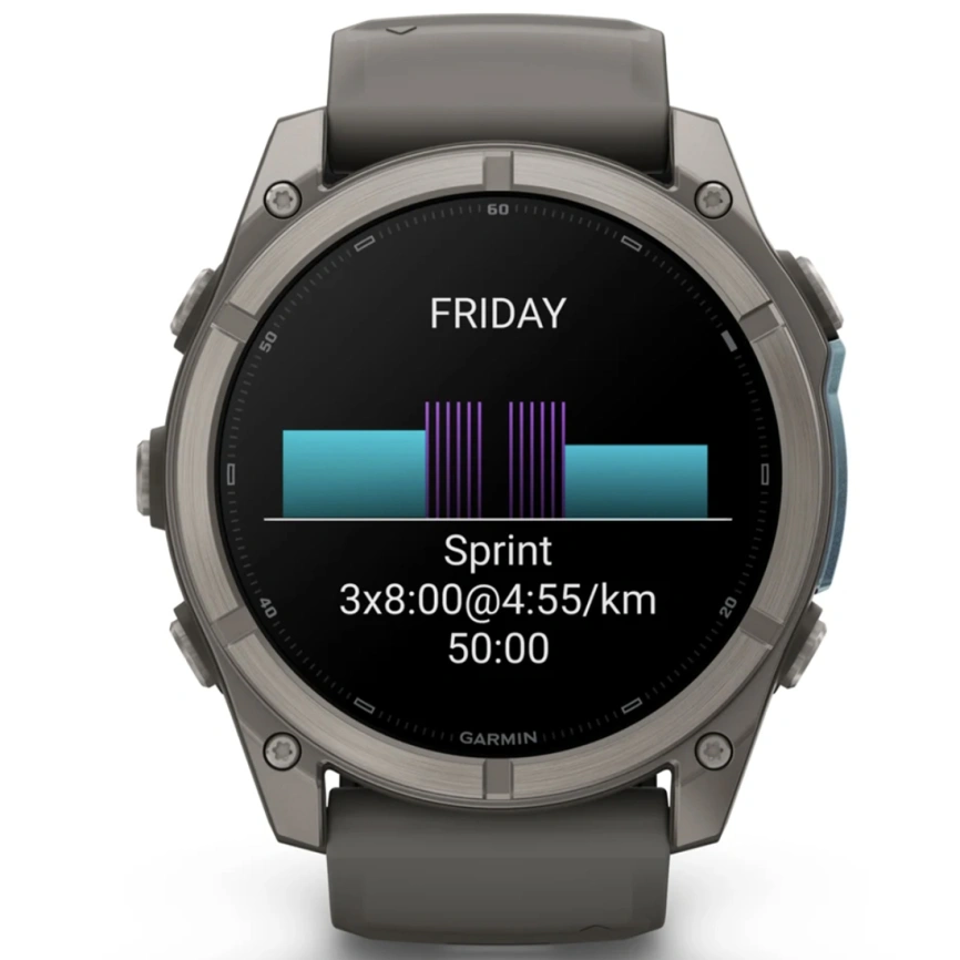 Смарт-часы Garmin Fenix 9 43mm Amoled (010-04761-11) Titanium with Pebble Gray Silicone Band фото 9