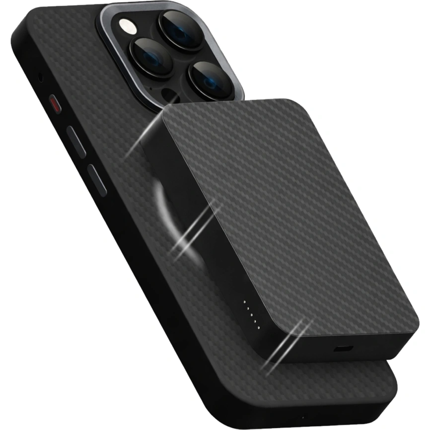 Внешний аккумулятор Gurdini Kevlar Power 20W with MagSafe 5000 mAh Black фото 4