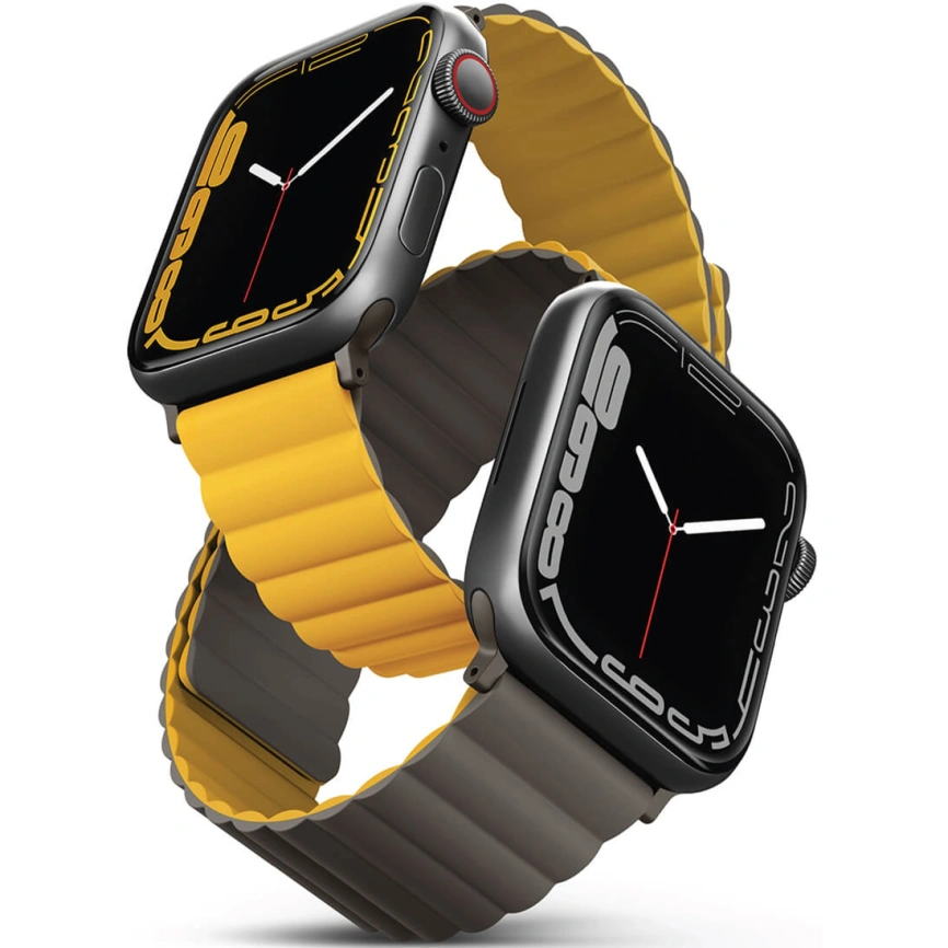 Ремешок Uniq Revix reversible Magnetic для Apple Watch 44/45/49 Mustard/Khaki фото 1
