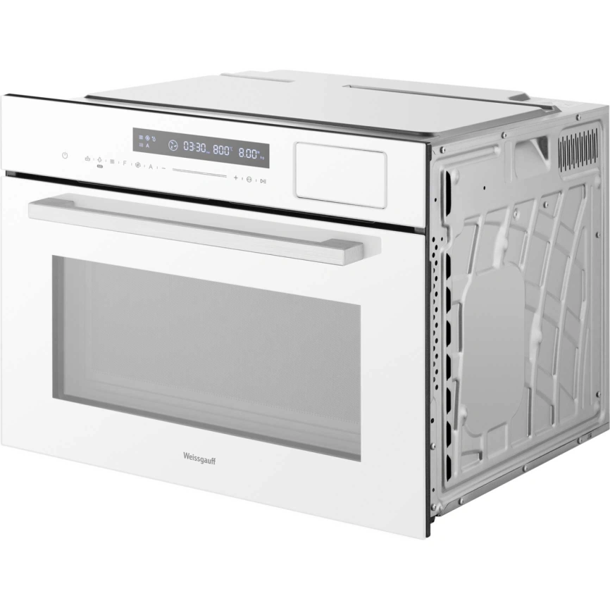Встраиваемый компактный духовой шкаф с СВЧ и паром Weissgauff OEMS 459 PDW White фото 2