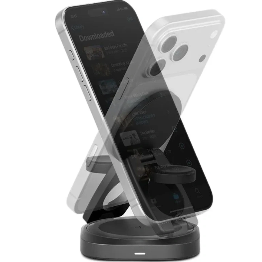 Беспроводное зарядное устройство EnergEA AluMag Gyro (3 в 1) Gunmetal (AM-GYRO-GUN) фото 4