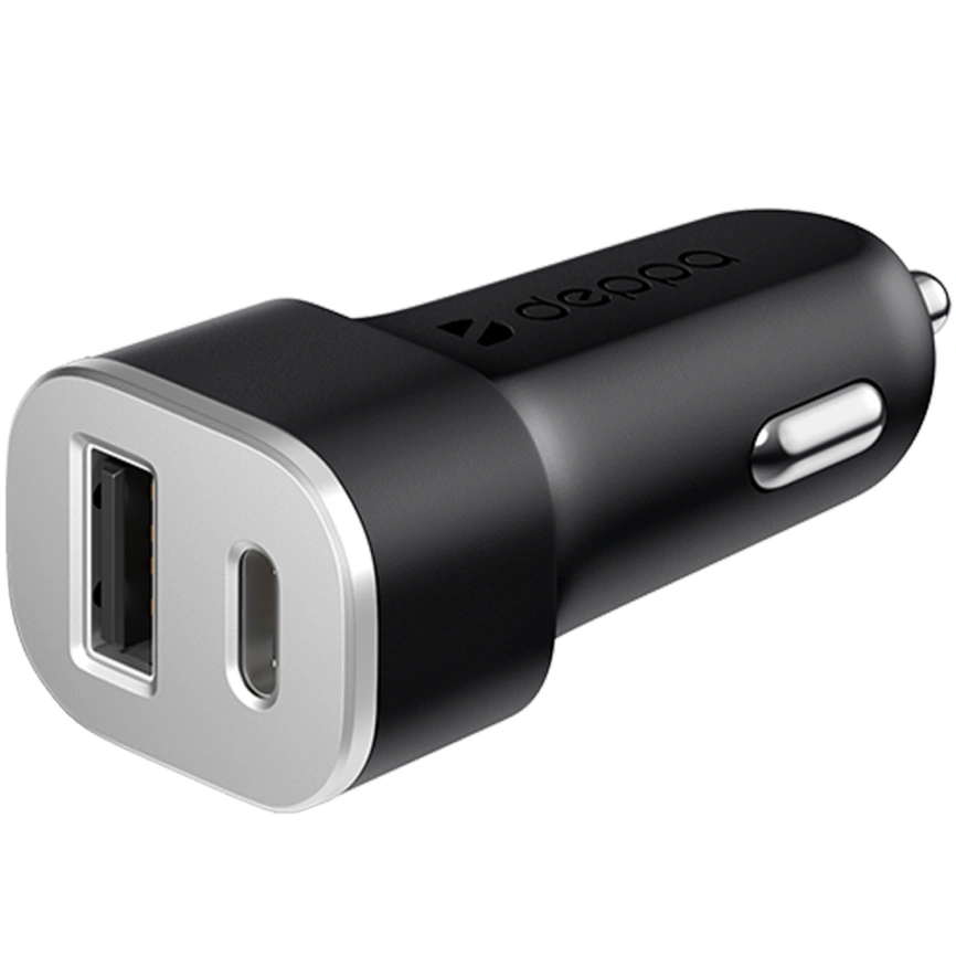 Автомобильное зарядное устройство Deppa 20W USB-A/USB-C 1288 Black фото 1