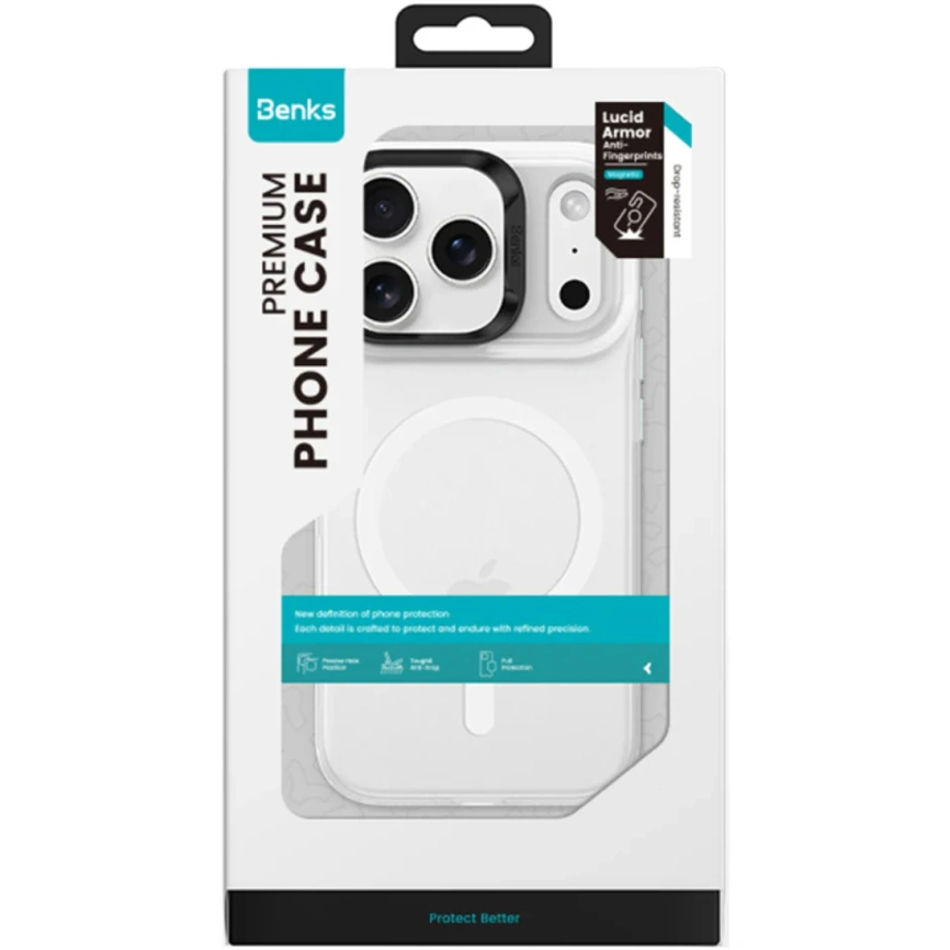 Чехол Benks Lucid Armor Case with MagSafe для iPhone 17 Pro Max White фото 5
