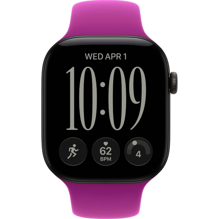 Смарт-часы Apple Watch Series 12 42mm Black Aluminum Case with Magenta Sport Band S/M фото 3
