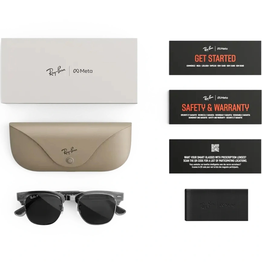 Умные очки Ray-Ban Clubmaster (audio) Transparent Iron Grey Standard Grey фото 5