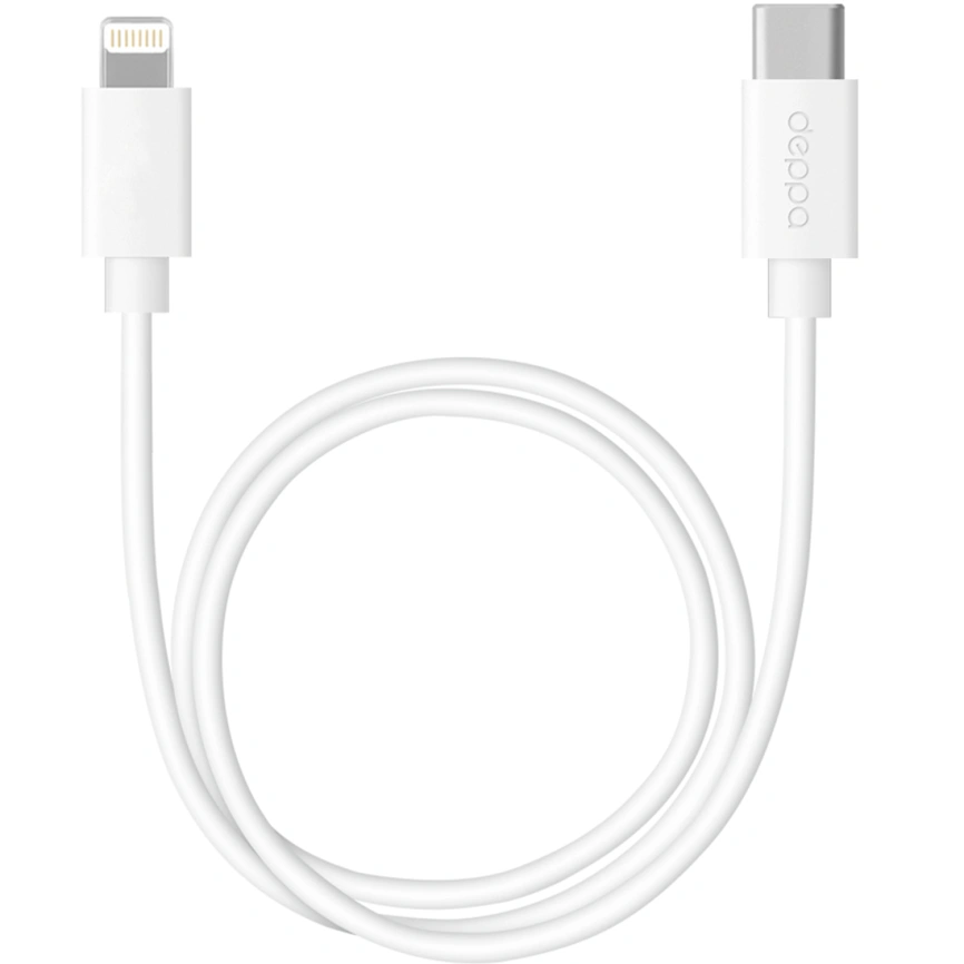 Кабель Deppa USB-C/Lightning 1,2m 72236 White фото 1
