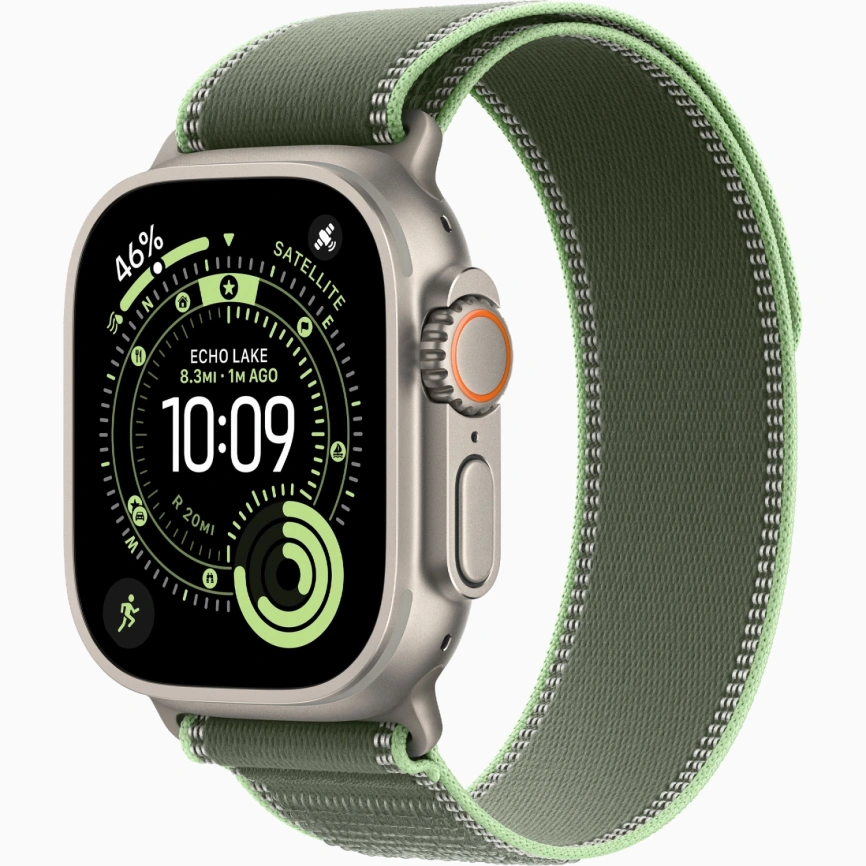 Смарт-часы Apple Watch Ultra 3 (2025) 49mm Natural Titanium Case with Green/Neon Trail Loop S/M фото 1