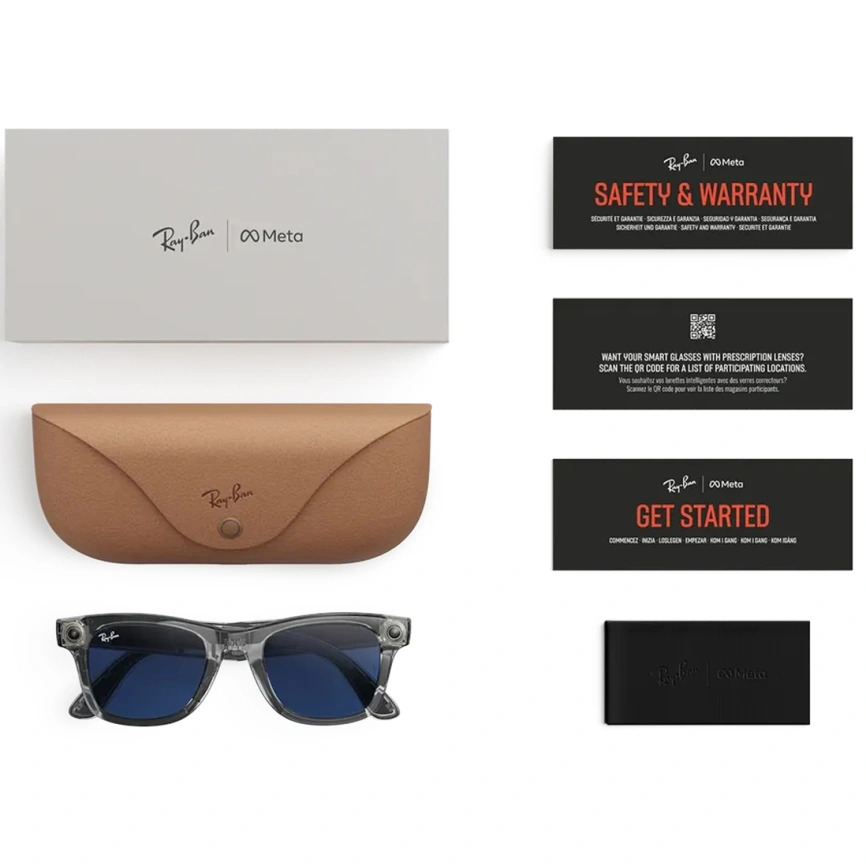 Умные очки Ray-Ban Wayfarer (Gen 2) Shiny Transparent Grey L Clear to Sapphire Transitions фото 7