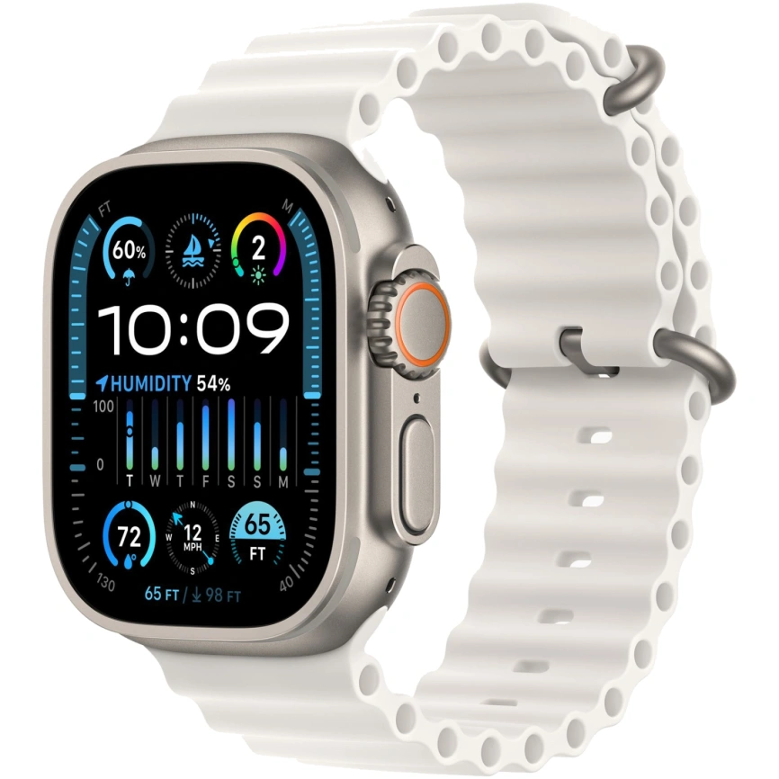 Смарт-часы Apple Watch Ultra 2 49mm Titanium Case with White Ocean Band фото 1