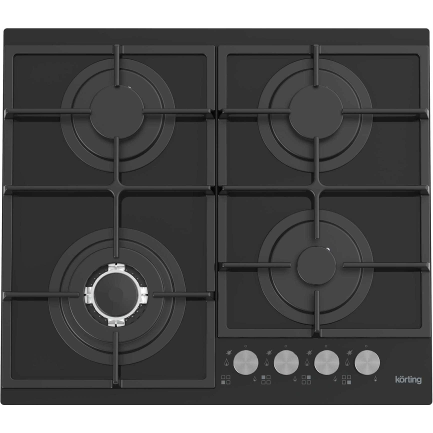 Газовая варочная панель Korting HGG 6734 CTN Black фото 1