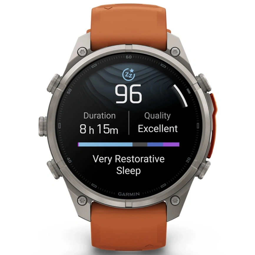 Смарт-часы Garmin Fenix 9 Pro 47mm Amoled (010-04336-01) Titanium with Autumn Orange/Spark Orange Silicone Band (inReach) фото 9