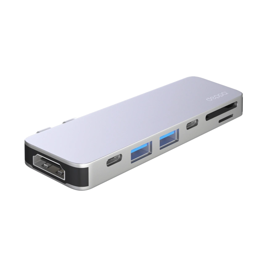 Хаб Deppa USB-C 7 в 1 (73122) Silver фото 1
