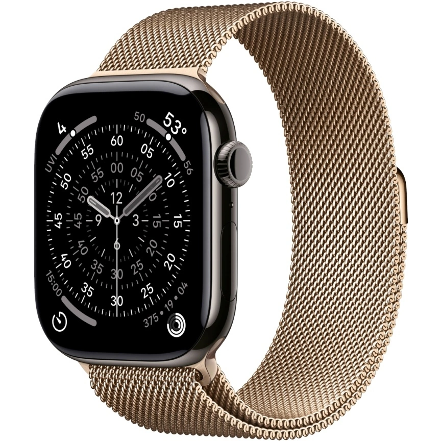 Смарт-часы Apple Watch Series 11 46mm Slate Titanium Case with Gold Milanese Loop S/M фото 1