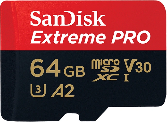 Карта памяти Sandisk Extreme Pro 64GB MicroSDXC Class 10/UHS-I/U3/V30/A2/170 Мб/с SDSQXCY-064G-GN6MA фото 2
