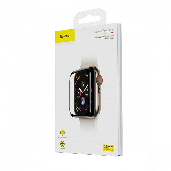 Защитное стекло Baseus Full-screen Curved Tempered Glass (SGAPWA4-H01) для Apple Watch series 4/5 44mm Black фото 2