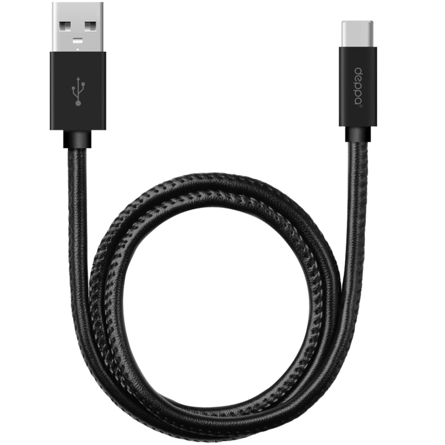 Кабель Deppa USB-C/USB-A 1,2m 72270 Black фото 1