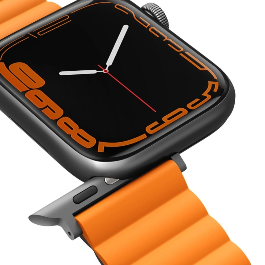 Ремешок Uniq Revix reversible Magnetic для Apple Watch 44/45/49 Grey/Orange фото 5
