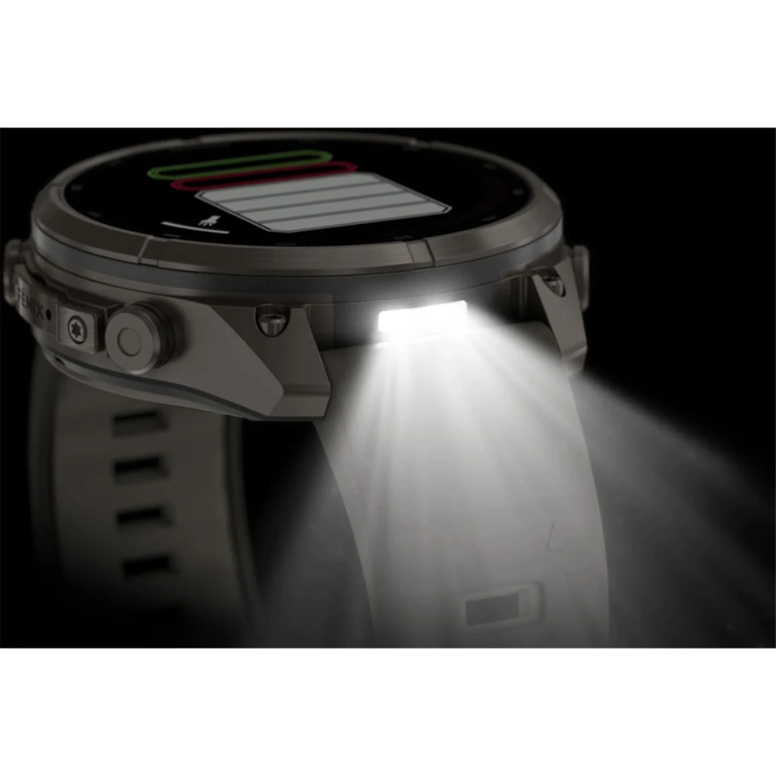 Смарт-часы Garmin Fenix 9 Pro 47mm Solar (010-04338-01) Titanium with Pebble Gray/Silver Gray Silicone Band (inReach) фото 6