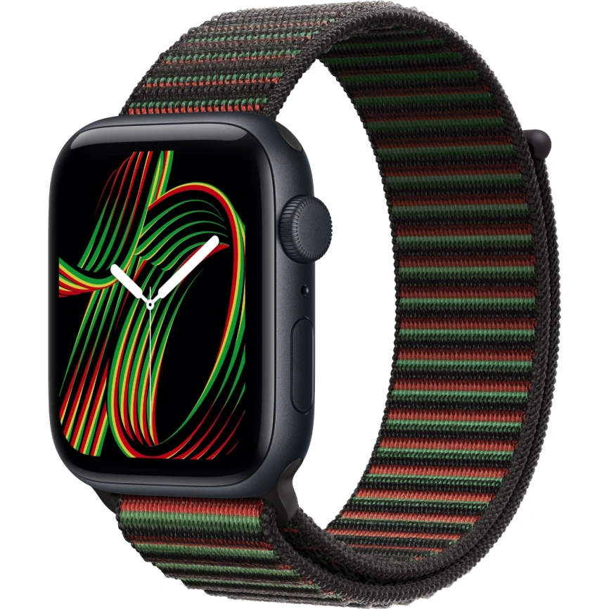 Смарт-часы Apple Watch SE (2025) 44mm Midnight Aluminum Case with Black Unity Sport Loop - Unity Rhythm фото 1