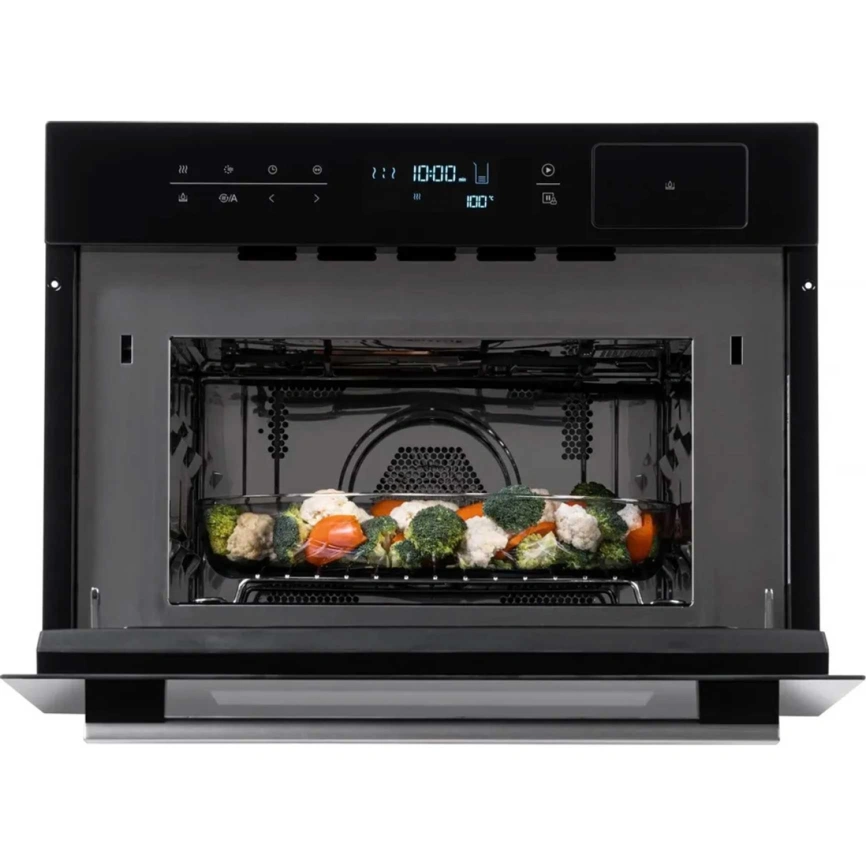Встраиваемый компактный духовой шкаф с СВЧ и паром Weissgauff OEMS 459 PDB Black фото 4
