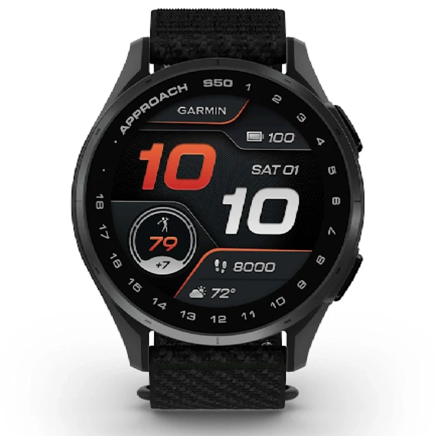 Смарт-часы Garmin Approach S50 50mm (010-03010-00) Slate/Black ComfortFit Nylon Band фото 2