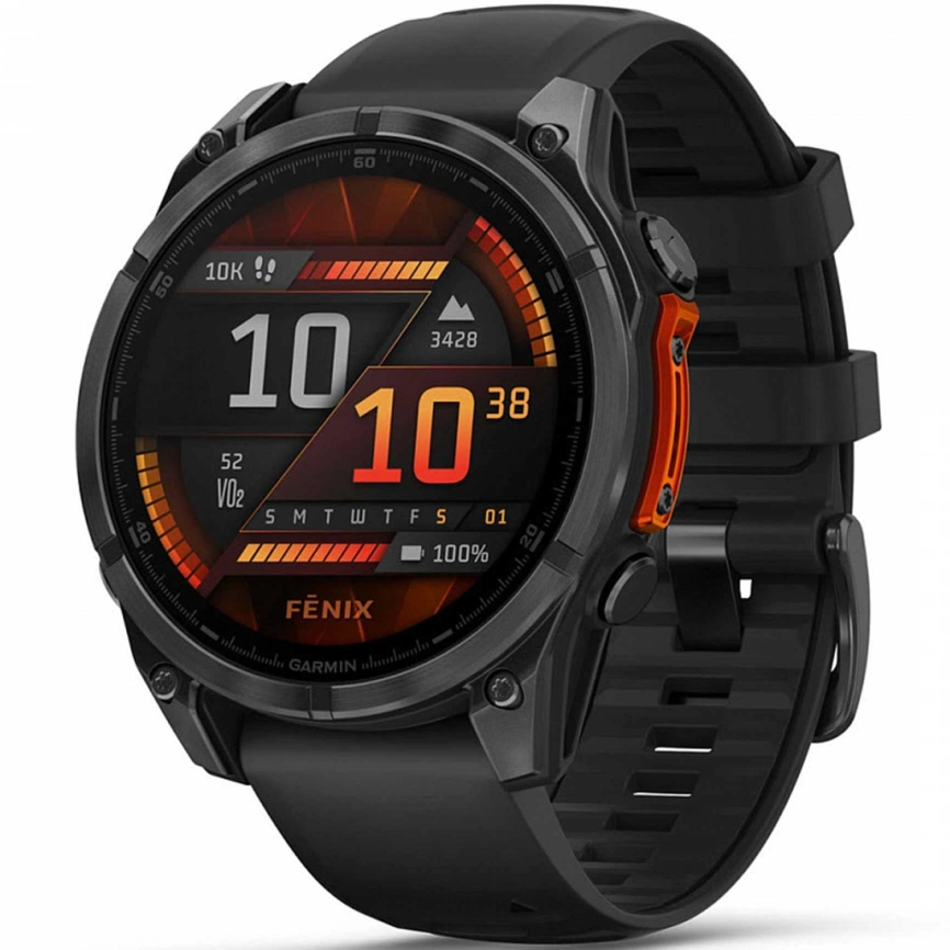 Смарт-часы Garmin Fenix 8 47mm Amoled (010-02904-00) Slate Gray with Black Silicone Band фото 1