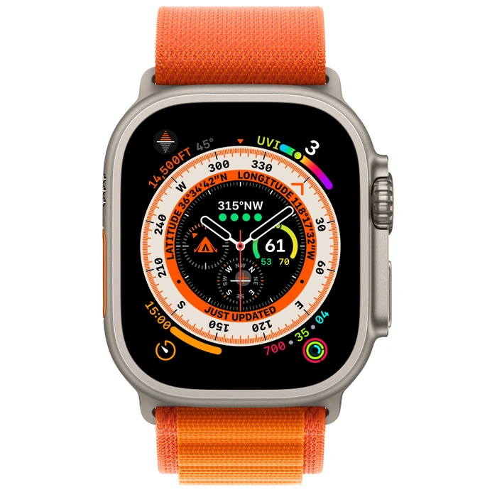 Смарт-часы Apple Watch Ultra GPS + Cellular 49mm Titanium Case with Orange Alpine Loop S фото 2