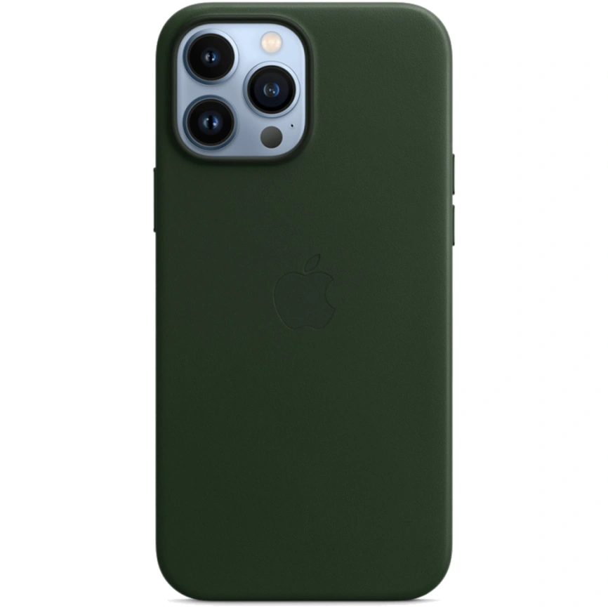Кожаный чехол Apple MagSafe для iPhone 13 Pro Max Зелёная секвойя фото 4