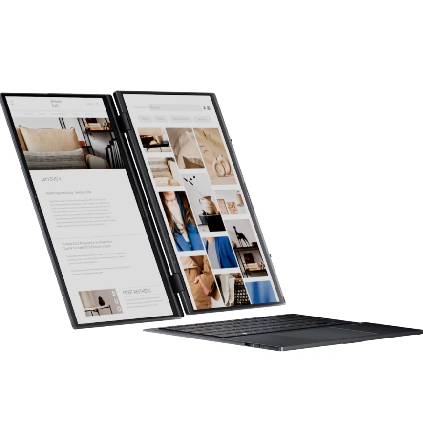 Ноутбук ASUS Zenbook Duo UX8406MA-QL182W 14 FHD OLED/ i7-155U Ultra/32GB/1TB SSD (90NB12U1-M00RA0) Inkwell Gray фото 2
