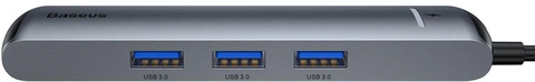 Хаб Baseus Mechanical eye 6 in 1 smart HUB docking station Type-C to PD of HDMIUSB3.03RJ45 Ethernet port (CAHUB-J0G) Space gray фото 3