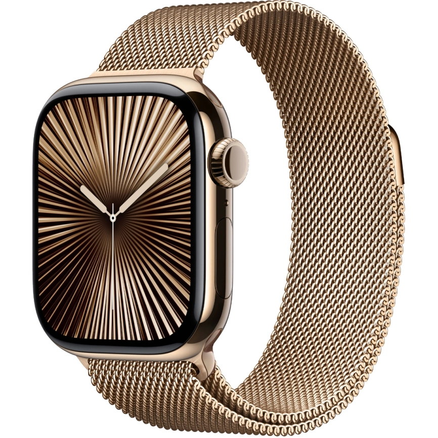 Смарт-часы Apple Watch Series 10 42mm Gold Titanium Case with Gold Milanese Loop фото 1